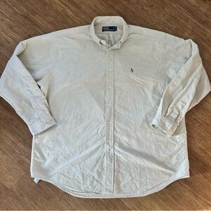 Vintage Polo Ralph Lauren Button Down Shirt XL - Beige Khaki - Retro Y2K